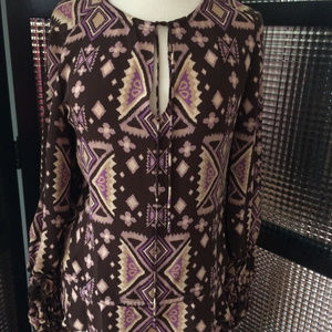 TORY BURCH AZTEC 100% SILK TOP